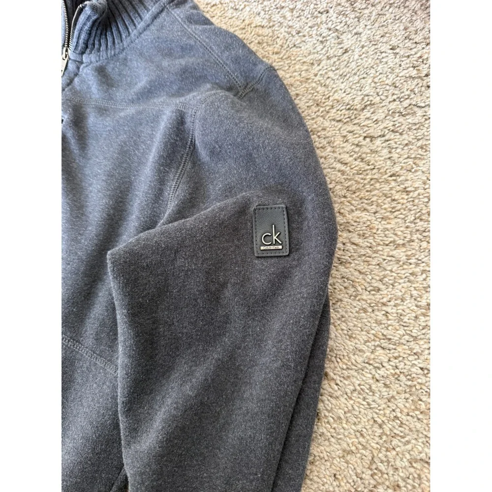 Calvin Klein‎ Men's Full Zip Mock Neck Sweater Jacket Gray Size L